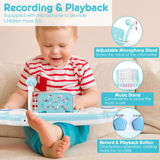 37-key Kids Electronic Piano Keyboard Playset-Pink W2B