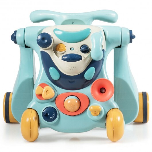 2-in-1 Baby Walker with Activity Center -Blue