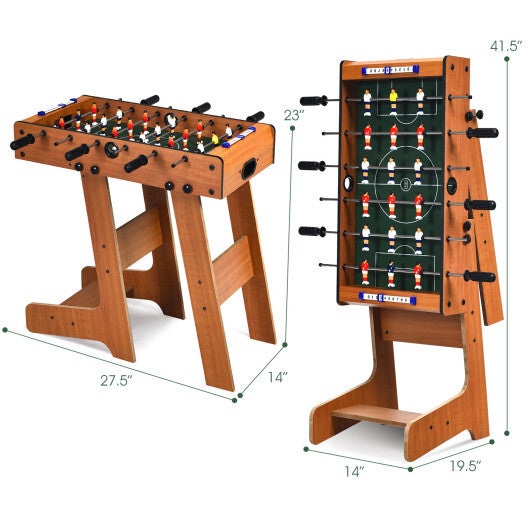 Space Saving Table Football with Durable Handle and 2 Footballs