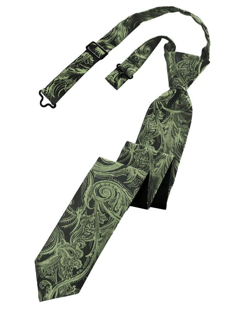 Tapestry Skinny Necktie Pre- Tied Tux-USA