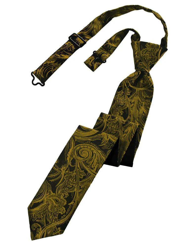 Tapestry Skinny Necktie Pre- Tied Tux-USA