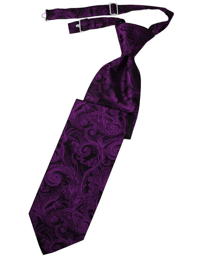 Tapestry Skinny Necktie Pre- Tied Tux-USA