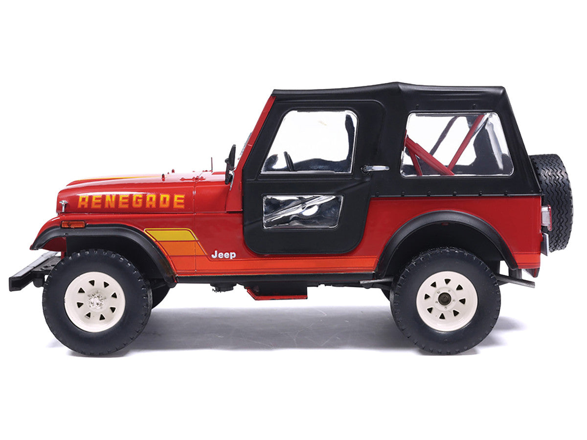 1983 Jeep Renegade Red with Stripes and Black Top 1/24 Diecast Model by IXO Models IXO