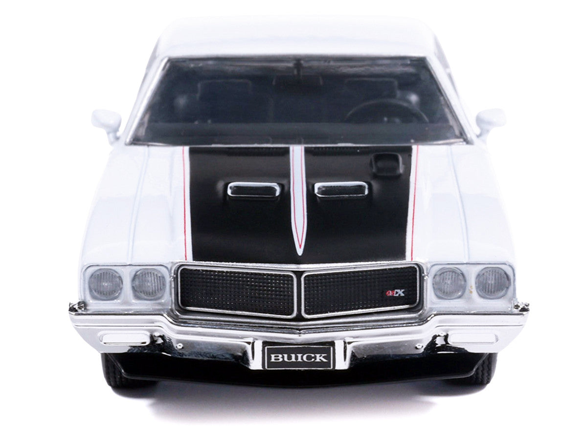 1970 Buick GSX Apollo White with Black and Red Stripes 1/43 Diecast Model by IXO Models IXO