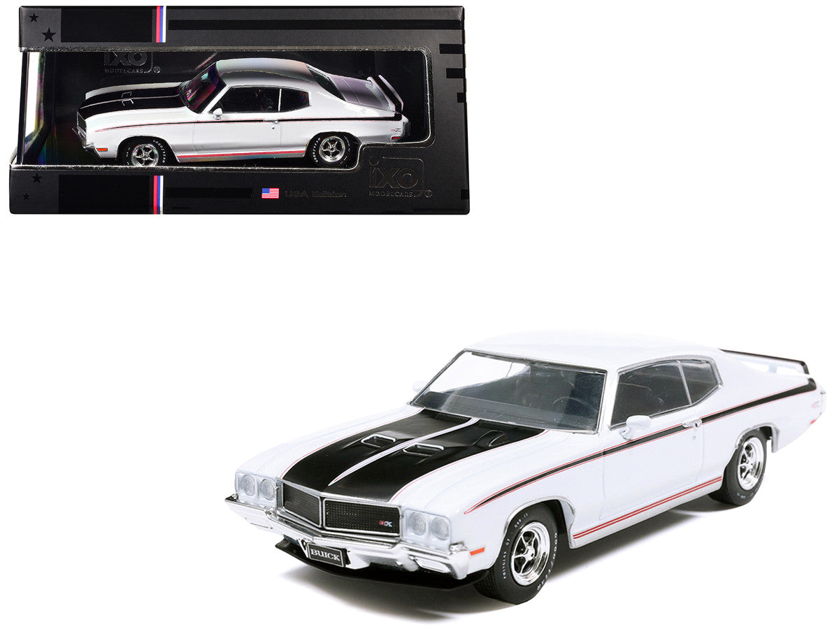 1970 Buick GSX Apollo White with Black and Red Stripes 1/43 Diecast Model by IXO Models IXO