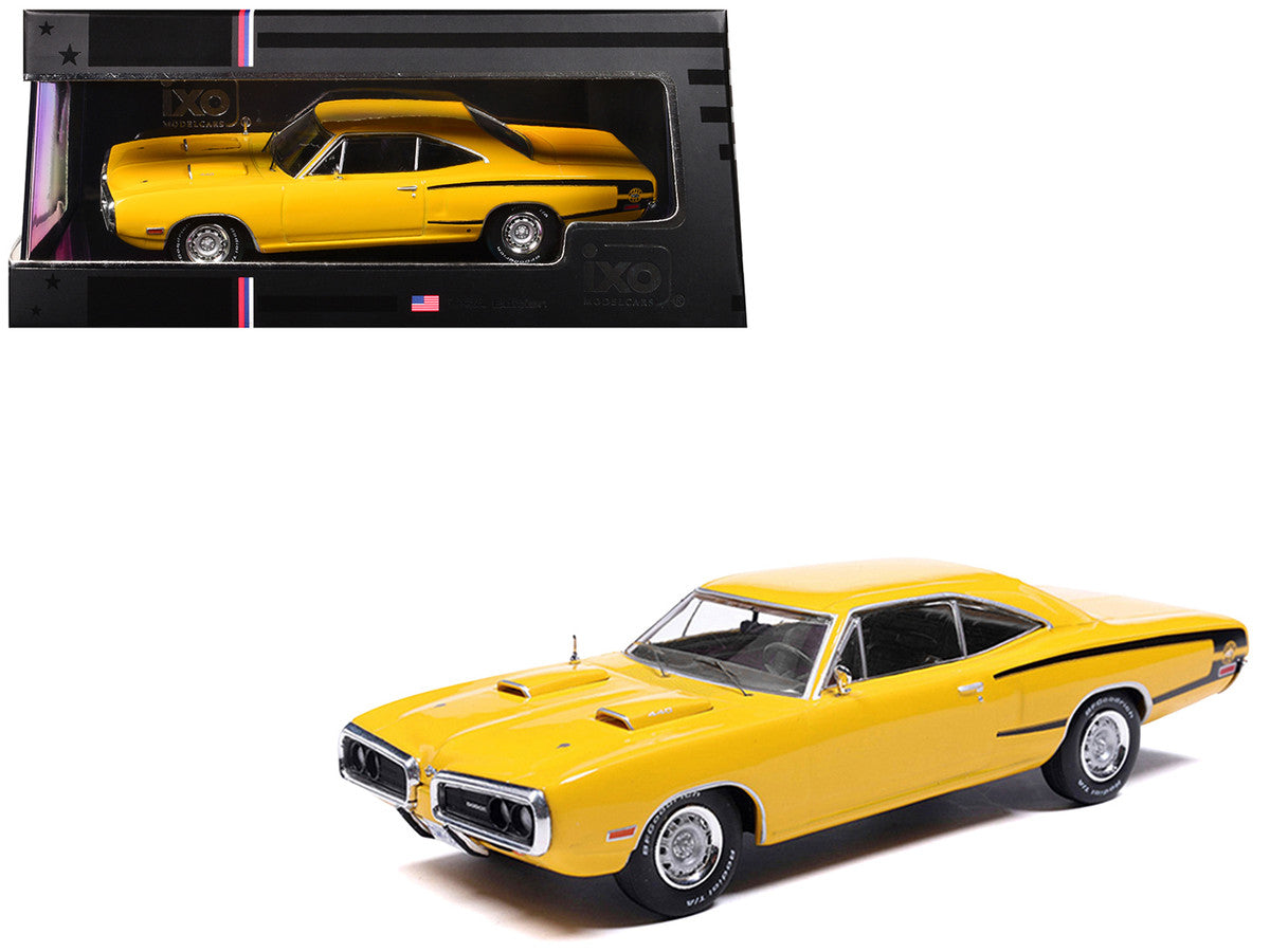 1970 Dodge Coronet Super Bee Yellow with Black Stripes 1/43 Diecast Model by IXO Models IXO