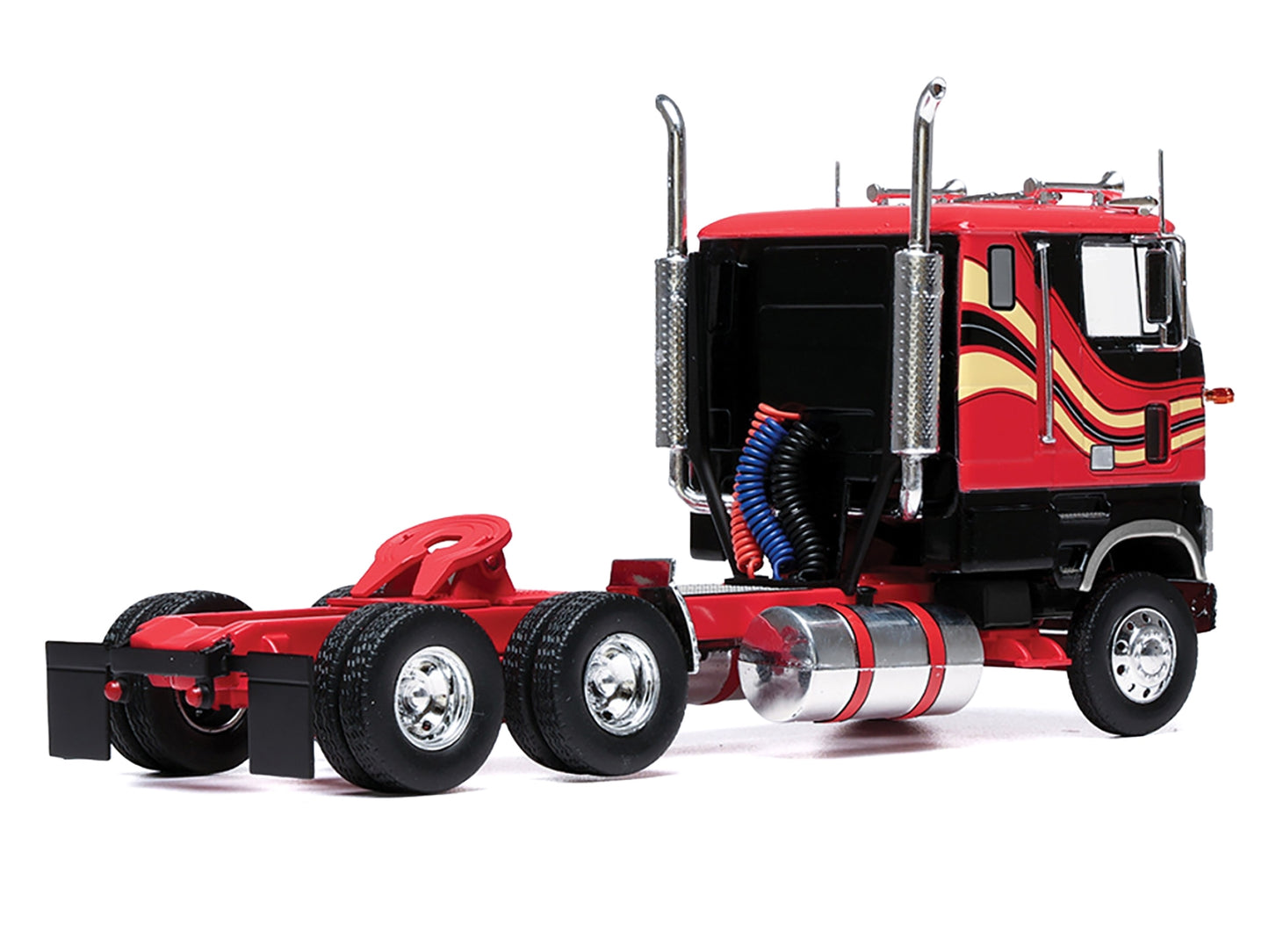 1985 Ford CL 9000 Truck Tractor Red and Black with Graphics 1/43 Diecast Model by IXO Models