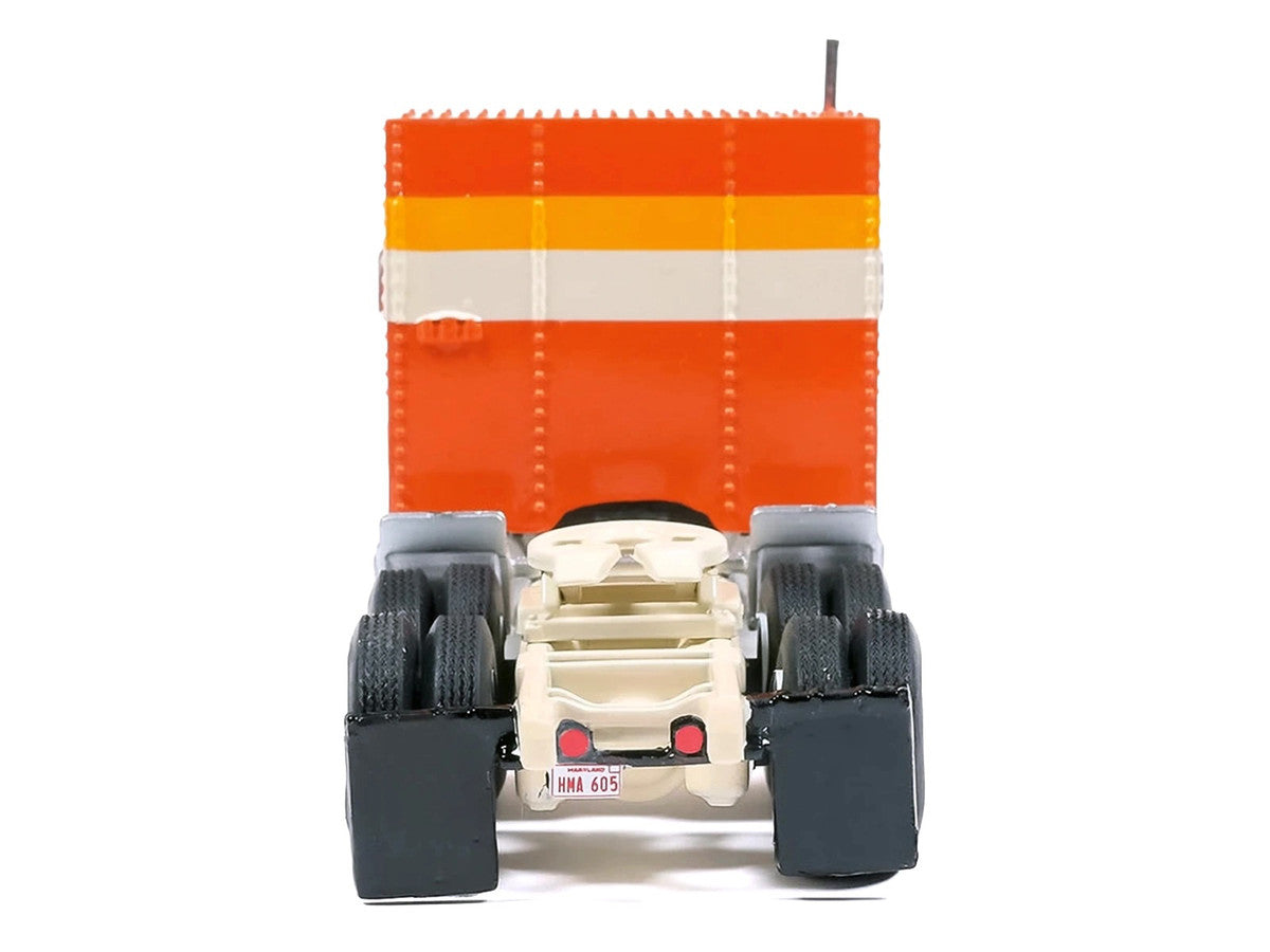 1980 GMC General Truck Tractor Orange with Stripes 1/64 Diecast Model Car by IXO Models IXO