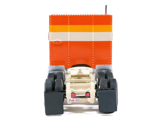 1980 GMC General Truck Tractor Orange with Stripes 1/64 Diecast Model Car by IXO Models IXO