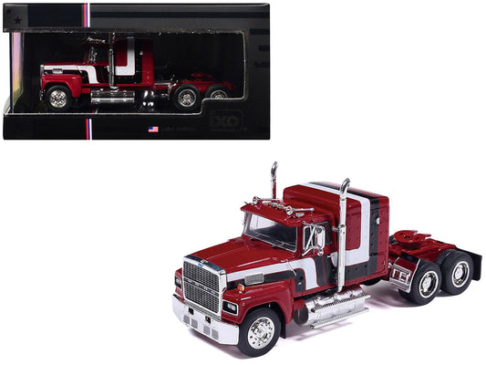 1978 Ford LTL-9000 Truck Tractor Red Metallic with Stripes 1/64 Diecast Model Car by IXO Models IXO