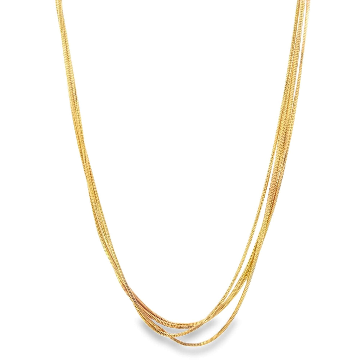 Smooth Quadruple Snake Box Necklace (H146/E255/I502) MIA Jewelry