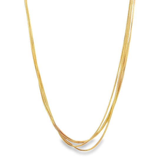 Smooth Quadruple Snake Box Necklace (H146/E255/I502) MIA Jewelry