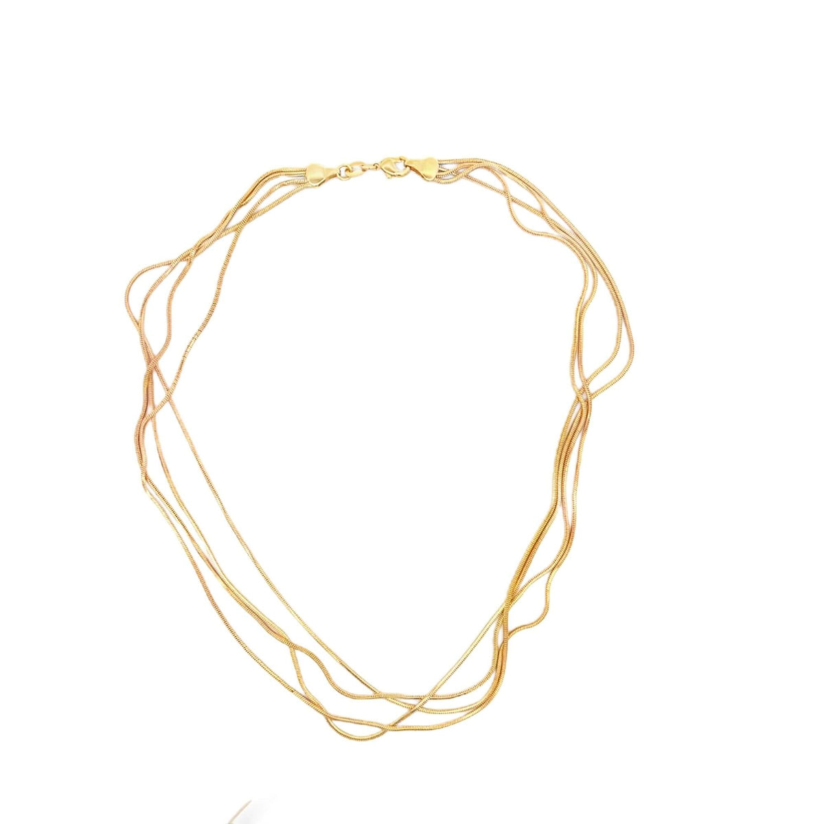 Smooth Quadruple Snake Box Necklace (H146/E255/I502) MIA Jewelry