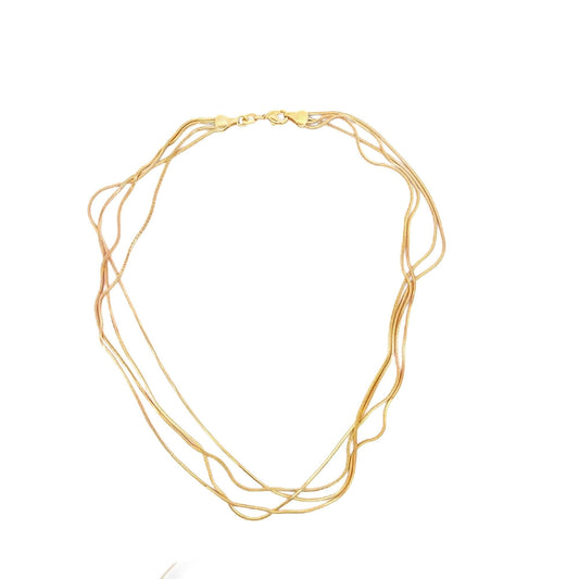 Smooth Quadruple Snake Box Necklace (H146/E255/I502) MIA Jewelry
