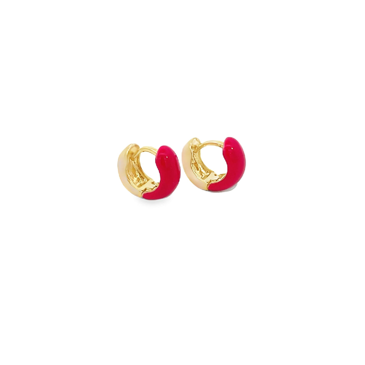 18K Gold Filled Enamel Small Huggie Earrings (K116A) MIA Jewelry