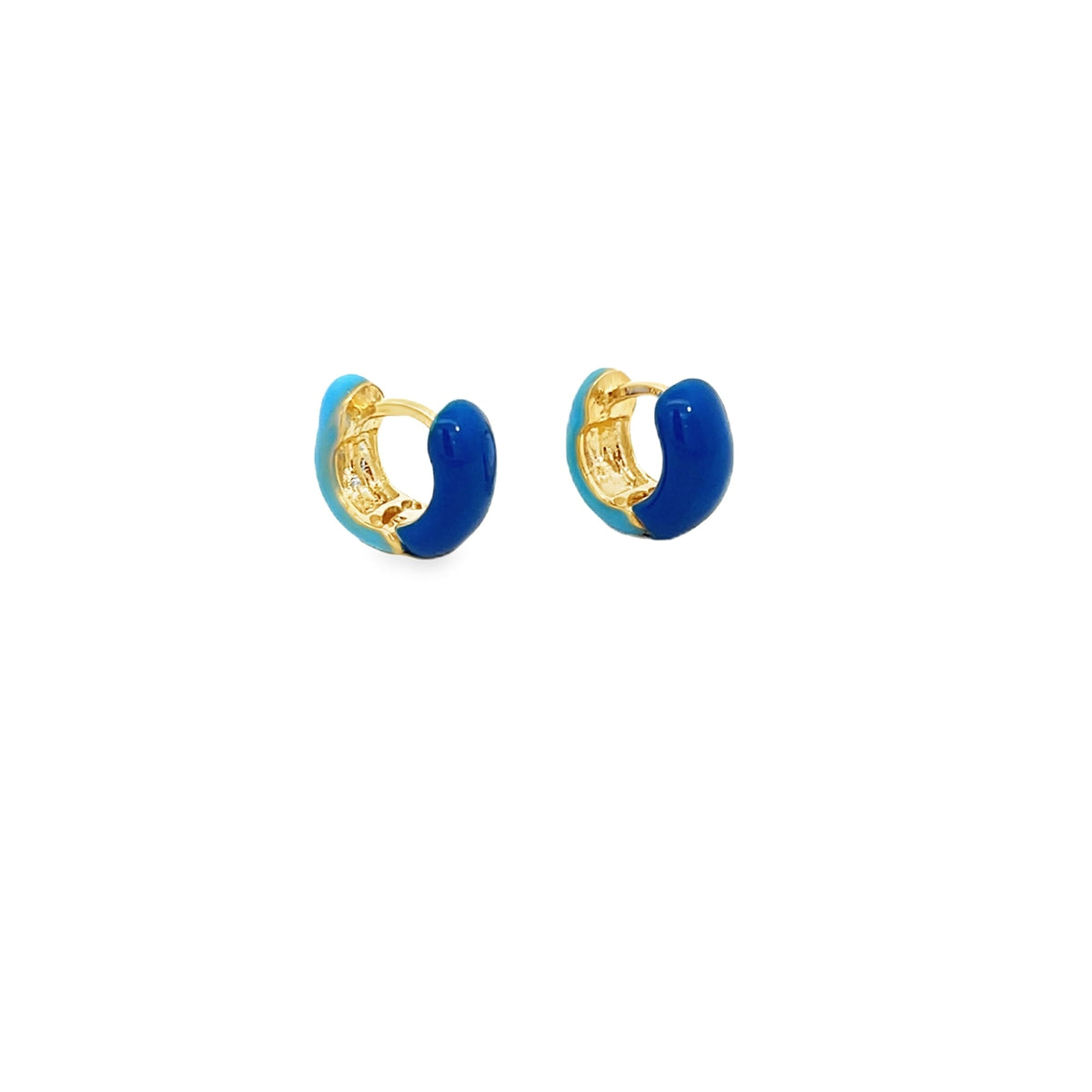 18K Gold Filled Enamel Small Huggie Earrings (K116A) MIA Jewelry