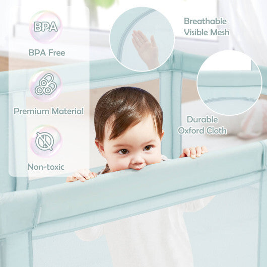 Large Infant Baby Playpen Safety Play Center Yard with 50 Ocean Balls-Gray W2B