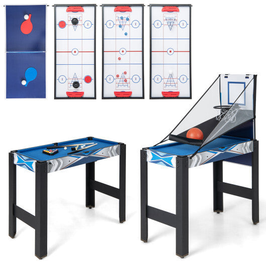 6-In-1 Combo Game Table with Basketball Billiards Ping Pong Hockey Shuffleboard W2B
