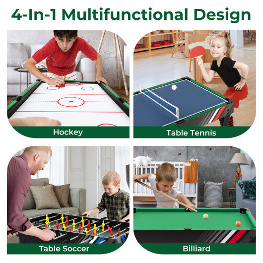 4-in-1 Multi Game Table with Pool Billiards W2B