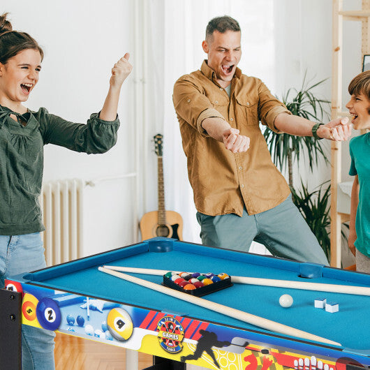 12-in-1 Combo Game Table Set with Foosball Air Hockey Pool Chess and Ping Pong W2B