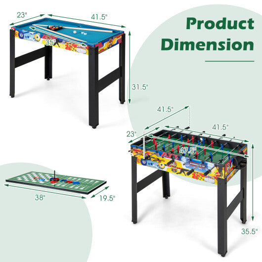 12-in-1 Combo Game Table Set with Foosball Air Hockey Pool Chess and Ping Pong W2B