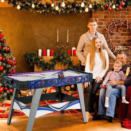 Air Powered Hockey Game Table with 2 Pushers and Pucks-Blue W2B