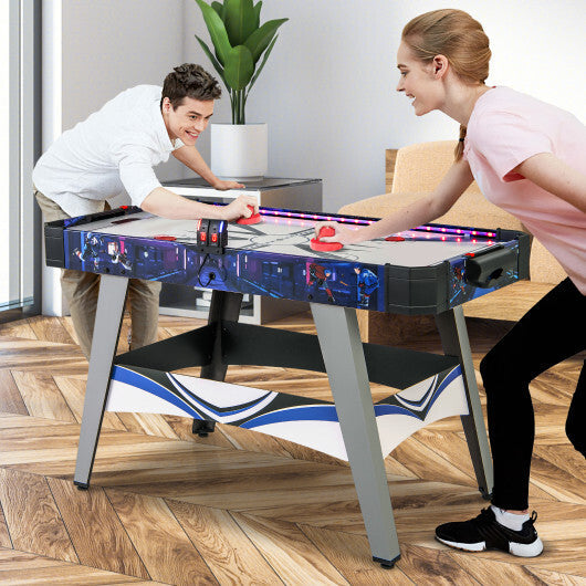 Air Powered Hockey Game Table with 2 Pushers and Pucks-Blue W2B
