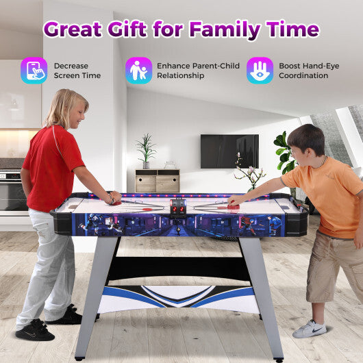 Air Powered Hockey Game Table with 2 Pushers and Pucks-Blue W2B
