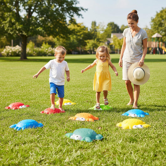 Stepping Stones for Kids 9 Pieces Non-Slip Toddler Stepping Stones Balance Sensory Toys-Multicolor
