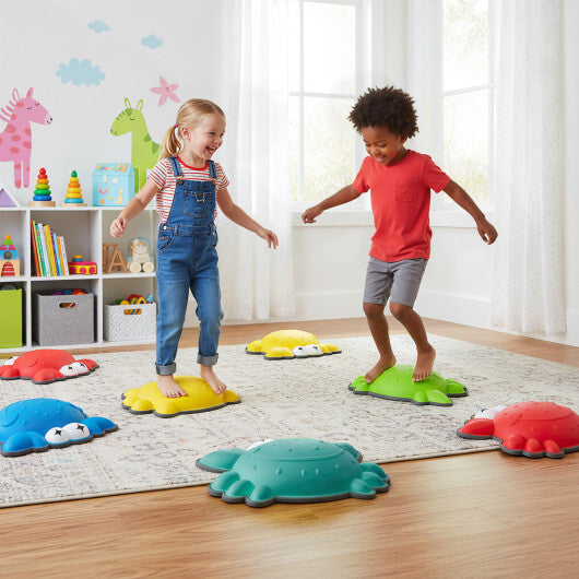 Stepping Stones for Kids 9 Pieces Non-Slip Toddler Stepping Stones Balance Sensory Toys-Multicolor