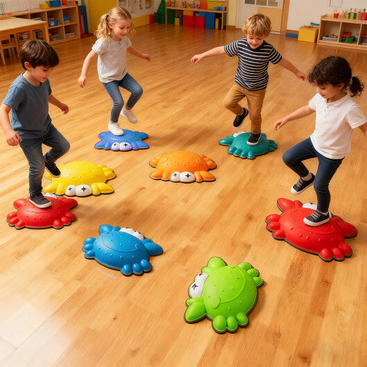 Stepping Stones for Kids 9 Pieces Non-Slip Toddler Stepping Stones Balance Sensory Toys-Multicolor