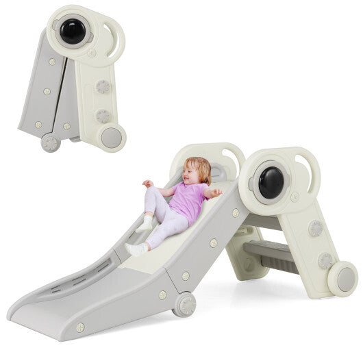 2 in 1 Baby Slide with Climber for Toddlers Age 18+ Months-Gray W2B