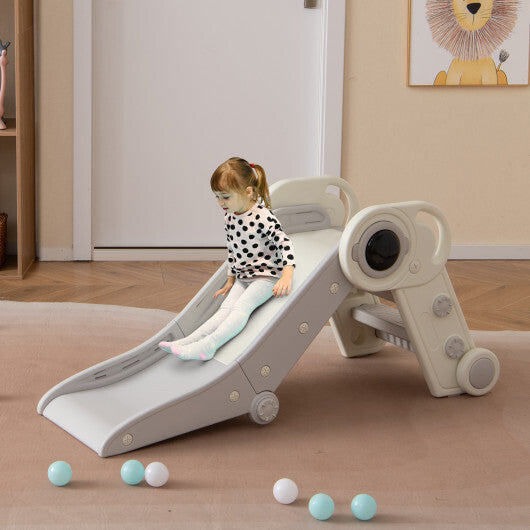 2 in 1 Baby Slide with Climber for Toddlers Age 18+ Months-Gray W2B