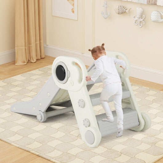 2 in 1 Baby Slide with Climber for Toddlers Age 18+ Months-Gray W2B