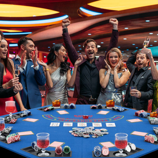 48 Inch 8-Player Foldable Poker Table Top with Carrying Bag and Cup Holders-Green