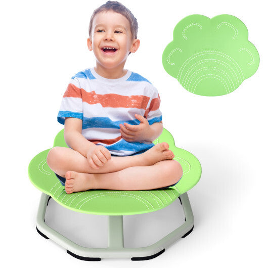 Kids Sensory Swivel Chair Cat Claw 360 Spinning Chair with Non-Slip Metal Base-Green W2B