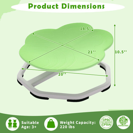 Kids Sensory Swivel Chair Cat Claw 360 Spinning Chair with Non-Slip Metal Base-Green W2B