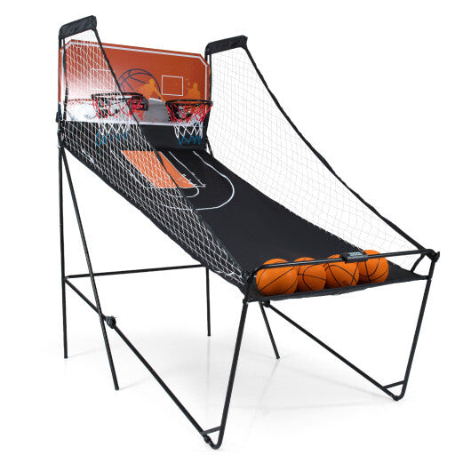 Foldable Basketball Arcade Game Kids Basketball Hoop Machine with 8 Exciting Playing Modes W2B