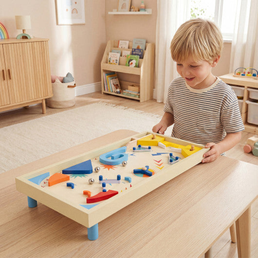 Wooden Pinball Machine with 3 Balls for Kids 6+ and Adults W2B