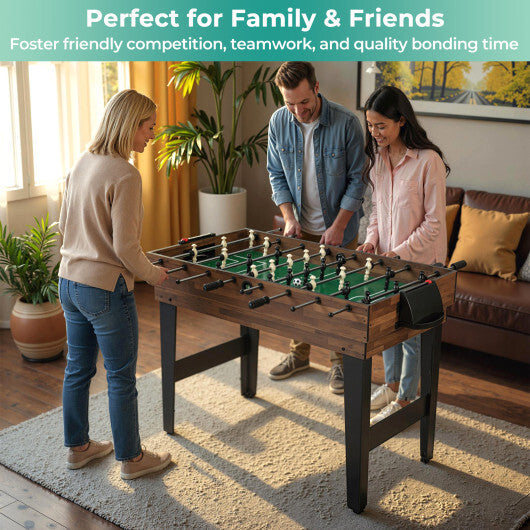 10-in-1 Combo Game Table Set 50inch Multi-Game Table with Foosball-Brown W2B