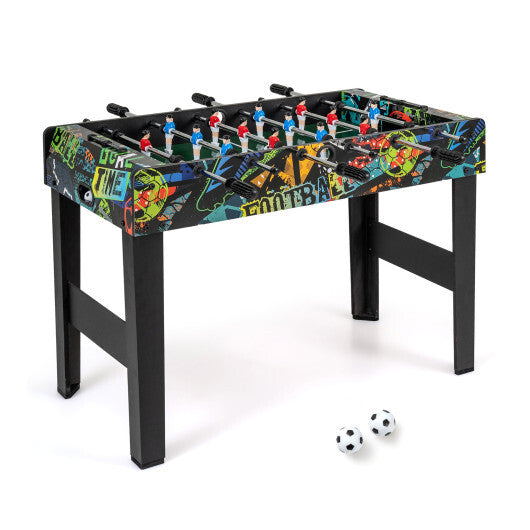 37 Inch Mini Foosball Table 2-in-1 Game Table with Detachable Legs for Tabletop-Black