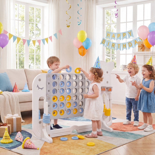 Giant 4-to-Score Game Set Jumbo Connect Four Game with Ring-toss-Blue W2B