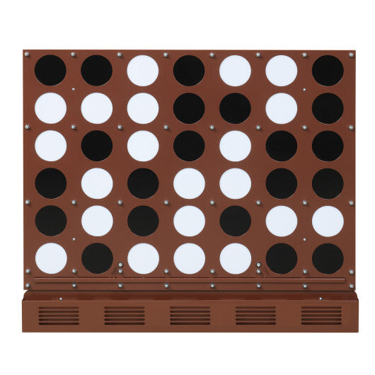Wall-mounted Metal Connect-4 Game with Acrylic Discs-Walnut W2B