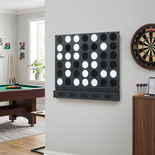 Wall-mounted Metal Connect-4 Game with Acrylic Discs-Walnut W2B