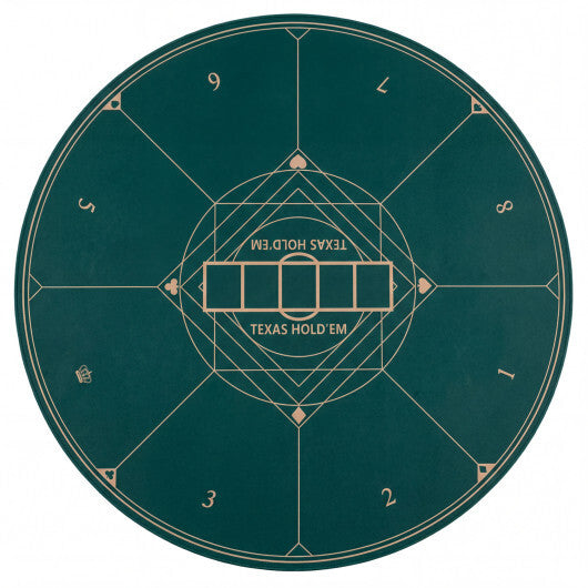 Round Poker Mat for Texas Hold'em 55 inch Portable Foldable Anti-Slip Rubber Base Table Layout-Green W2B