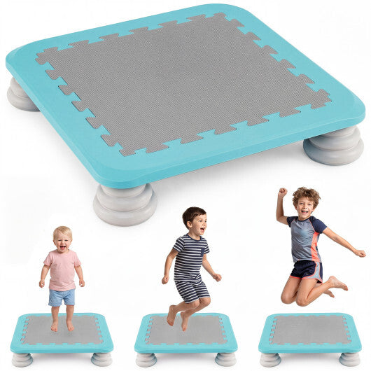 25.5 Inch Kids Mini Trampoline with 4 Removable and Non-Slip Foot Pads-Blue W2B
