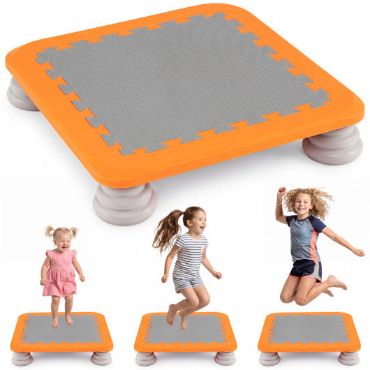 25.5 Inch Kids Mini Trampoline with 4 Removable and Non-Slip Foot Pads-Blue W2B