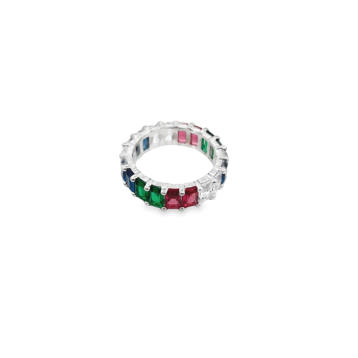 Rainbow Multicolor CZ Stones Ring (D55) MIA Jewelry