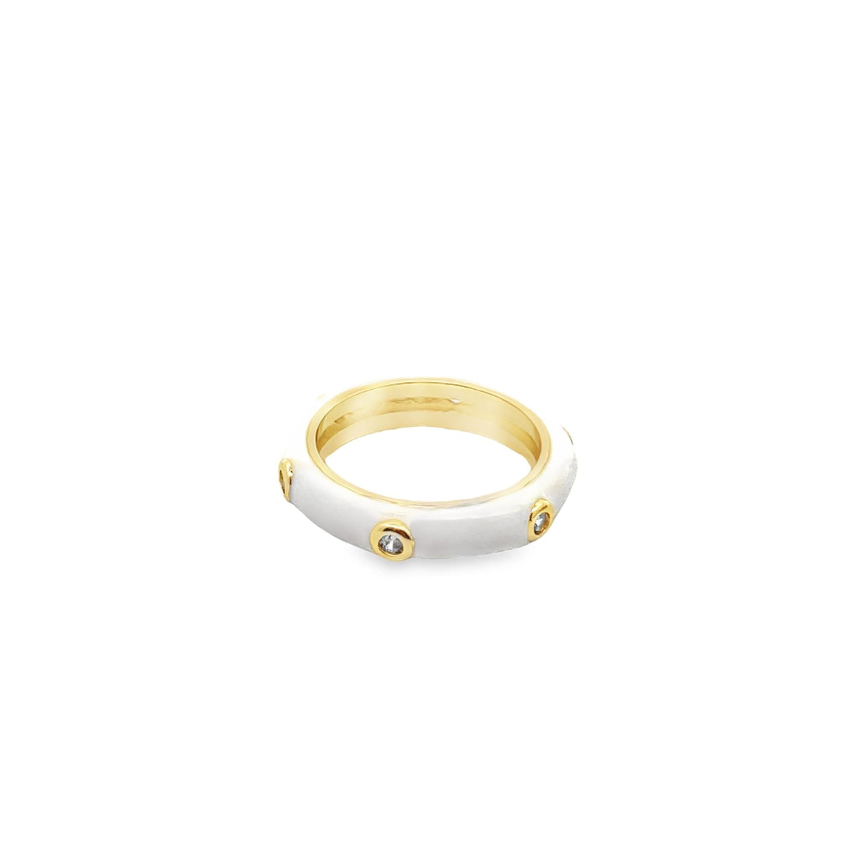 Enamel Ring With CZ Stones (D48) MIA Jewelry