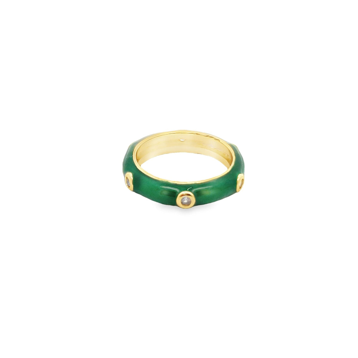 Enamel Ring With CZ Stones (D48) MIA Jewelry